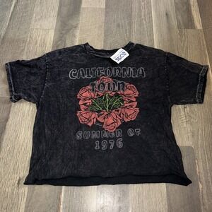 Fifth Sun California Tour Summer of 76 Acid Wash Crop T-Shirt Women's Sz M